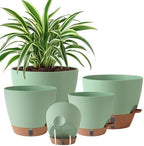 Self Watering Pots for Inoor Ourdoor Plants 10/9/8/7/6.5 Inch, 5 Pack by Fielda