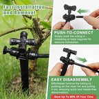 50FT Drip Irrigation System Kit Automatic Garden Watering System with 1/4" Drip Tubing & Quick Connect Fittings Adjustable Mist and Linear Columnar Modes for Greenhouse, Raised Garden Beds, Lawn, Yard - Image 2