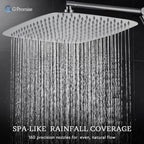 G-Promise All Metal 16 Inches Rainfall Shower Head with Handheld Combo - Image 2
