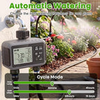 Sprinkler Timer 2 Zone, IPX5 Waterproof Programmable Water Hose Timer with Rain Delay, Child Lock, Manual Watering for Outdoor Automatic Irrigation for Garden, Lawn, Yard (AA Batteries Not Included) - Image 4