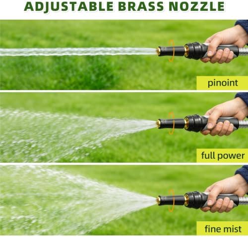 SPECILITE 50ft 304 Stainless Steel Garden Hose with Swivel Handle Nozzle - Image 4