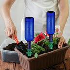 SiliFine 8 Set Plant Watering Devices Include Self Watering Spikes and 26 oz Plastic Bottles Plant Waterer Devices with Adjustable Control Valve Switch Indoor Outdoor (Blue) - Image 6