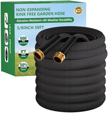 Garden Hose 50FT, Non-Expanding Water Hose Ultra Lightweight by HDKing
