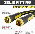 Hybrid Rubber Garden Hose 5/8 Inch, 100 ft Heavy Duty Kink-Free Water Hose, 3-Layer Reinforced, 600 PSI Burst Pressure, Water Safe, All-Weather Flexible Hoses for Yard, Lawn (Black,100 ft) - Image 3