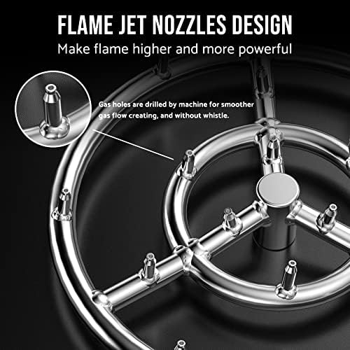 Skyflame 12-Inch Round Stainless Steel Fire Pit Jet Burner Ring - Image 4