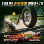 Bernini 40-Ft Metal Garden Hose with Storage Pot, Heavy-Duty, Flexible and Expandable Garden Hose, Kink-Free Stainless Steel, Includes Spray Nozzle & Brass Fittings - Image 4