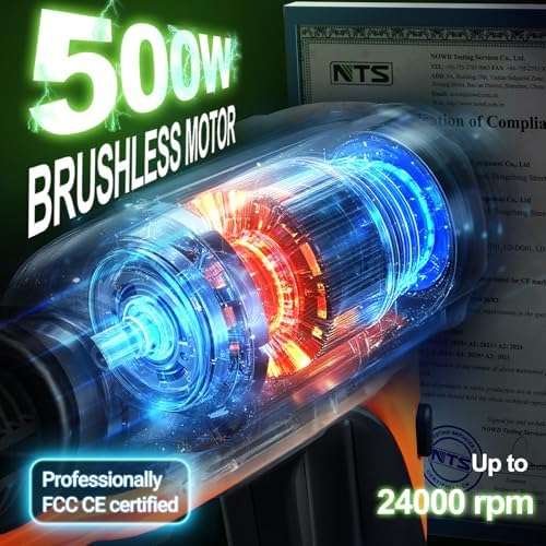 Cordless Portable Washer, 3 Gear 1200PSI Brushless Washer for Car Washing, Patio, Fence, Driveway, Outdoor Cleaning， with 2 Batteries, 6 in 1 Nozzle, 6 Meter Hose, Tap Adapter - Image 5