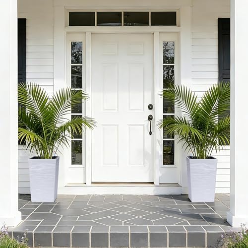 Tall Outdoor Planters Set of 2, 16" Planters for Outdoor Plants - Image 3