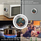 Mechanical Kitchen Timers for Cooking,Birds and Flowers Sketch Printed 60 Minute Magnetic Countdown Timer,Cute Cooking Timers with Alarm,Stainless Steel Time Timer Manual No Batteries Required - Image 4