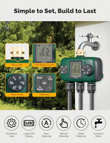 MOES 3 Zone Sprinkler Timer for Garden Hose,Brass Inlet Water Timer - Image 3