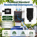 2 Pack Rain Barrel Diverter Kit for 2x3 & 3x4 Inch Downspouts(Black) - Image 3