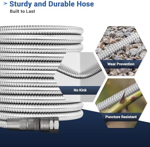 50 FT Stainless Steel Garden Hose – Heavy Duty 50FT Metal Water Hose Pipe - Image 5