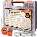 660Pcs 26 Sizes Single Ear Hose Clamps Kit,5.3-36.1mm by TAUKEALUGS