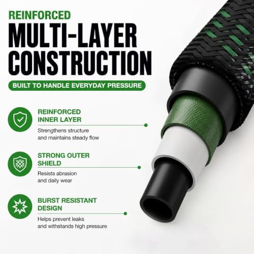 Ultra-Lightweight Garden Hose 25 ft with Spray Nozzles - Image 3