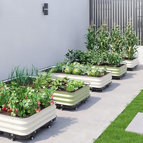 Patio Flower Plant Planter Box, Vegetables Planting Container, for Vegetable Planter Grops Garden Outdoor Patio(H41CM,42.5x42.5cm) - Image 3