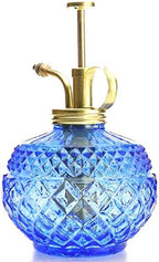 Plant Mister- Blue Color Glass Bottle & Brass Sprayer (Matt Gold) - Image 5