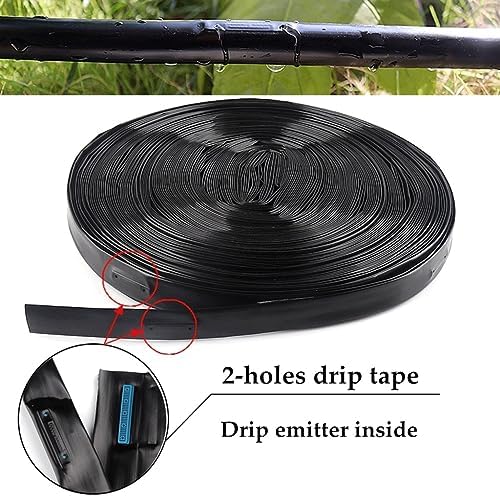 16mm 2-Holes Micro Irrigation Rain Drip Tape Soaker Micro Hose Irrigation System, For Greenhouse Farm Watering Hose Patch Tape Hose Micro Hose Irrigation System ( Color : Space 30cm , Size : 16mm 20m - Image 2