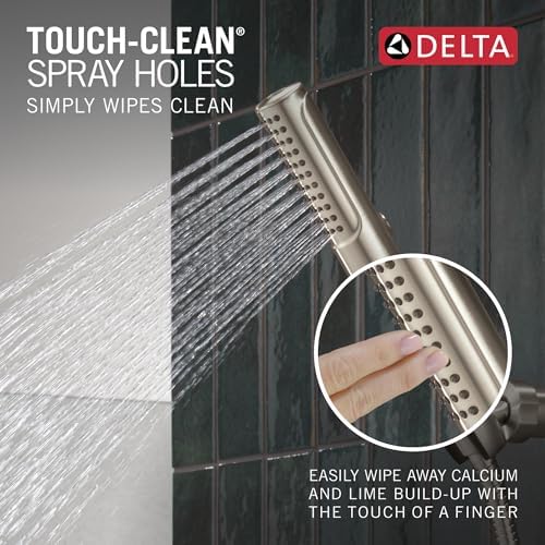 Delta 2-Setting Brushed Nickel Wall Mount Handheld Shower Head with ProClean Spray, Hand Held Shower Head and Hose with High Pressure Spray, Lumicoat Stainless 55537-SS-PR - Image 5