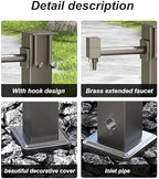 Garden Watering Fountain Hydrant, Garden Hose Holder with Brass Faucet,freestanding Antifreeze Faucet Water Dispenser(Color:Side Water Inlet,Size:Single Faucet) - Image 6