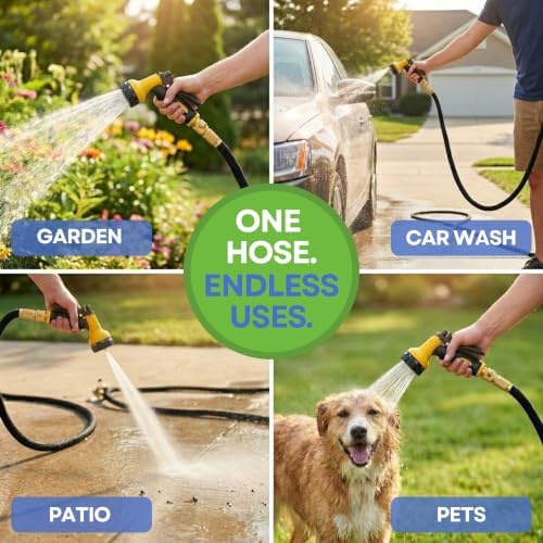 J&B XpandaHose 75ft Expandable Garden Hose, Lightweight, Brass Connectors - Image 3