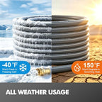 Flexible Rubber Garden Hose 50ft, 5/8" Hybrid Rubber Hose Heavy Duty - Image 2