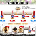 Upgraded Brass Garden Hose Splitter 4 Way Heavy Duty with Extension Handle - Image 3