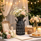 10.2" H Vintage Metal Flower Vase, Rustic Farmhouse Decorative Plant Jug Can, Distressed Pitcher Vases for Indoor Outdoor Home Kithen Garden Table Centerpiece Decor by Unknown