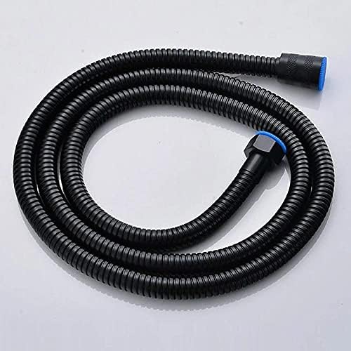 Black inless Steel Shower Hose 2M - Double Lock with Inner Tubes for Bathroom Accessories | Flexible & le-Free Design Ideal for Modern Showers by Unknown
