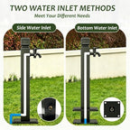 Outdoor Stainless Steel Water Column Spigot, Freestanding Garden Hose Holder with Brass Faucet, Matte Black Decorative Fountain Water Post for Irrigation Washing(E,Height: 80cm/31.5in) - Image 4