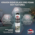 Kraken Bond Black Spray Waterfall Foam Sealant 2x24 oz & Aquarium Silicone Sealant 2x10.1 fl. oz – Bundle for Vivarium, Terrarium, Fountain & Aquascape Background, Foam Gun and Cleaner Not Included - Image 2