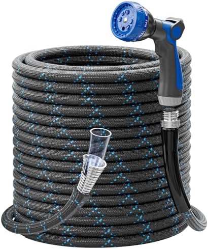 SPECILITE Garden Hose 25ft, 3-Layer Flexible Water Hose with 8 Pattern Spray Nozzle, Non-Expanding & Lightweight Stainless Steel Hose for Yard, Lawn, Outdoor-Leak Proof, No-kink & Tangle-free by SPECILITE
