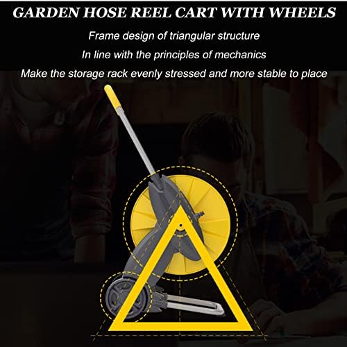 Garden Portable Hose Reel Cart with Wheels, Includes Heavy-Duty Hoses &Storage Shelf and Nozzles, Outdoor Water Pipe Retractable Garden Hose Holder, for Gardening Car Cleaning Watering - Image 7