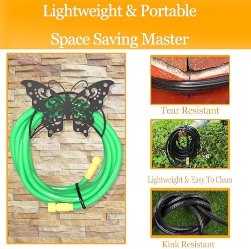 Butterfly Garden Hose Holder Wall Mount Heavy Duty Hose Hanger 125'5/8" - Image 4