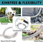 Stainless Steel Garden Hose 100FT, Stainless Steel Heavy Duty Water Hose With 10 Function Nozzle, No-Kink, Tough & Flexible, Sturdy and Lightweight, Rust Proof for Yard, Outdoor - Image 4