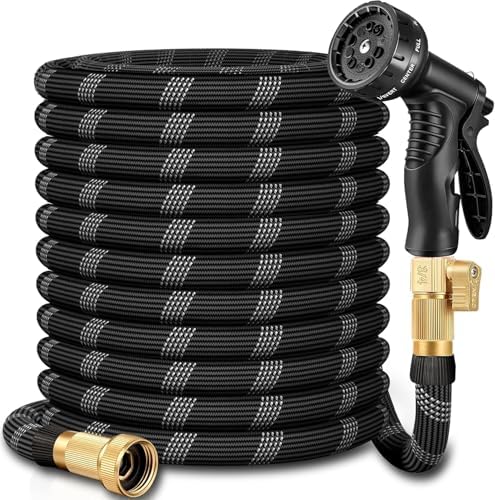 50 ft Garden Hose, Non-Expandable Lightweight All-Weather Water Hoses, Ultra Durable and Flexible Garden Hose with 10-Function Spray Nozzle, Leak-Free Connections Garden Hoses for Yard, Lawn,Outdoor by Unknown