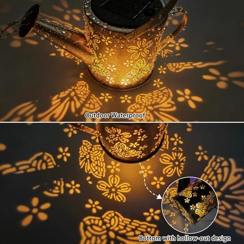 DDQ 2PC Solar Watering Can Lights Colors 58 LED Garden Gifts for Mom Women - Image 3