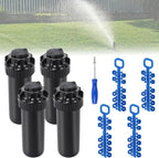 5000 Series Replacement Rotor Sprinkler Heads Compatible with Rain Bird 5004 PC – 4" Pop-Up Gear-Driven Lawn Sprinkler Heads, Adjustable 40°–360°, 25–50 ft Radius, 3/4" NPT Inlet Yard Irrigation (4) by Unknown