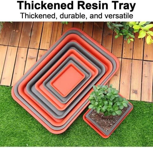 Durable Rectangular Resin Potted Plant Trays, Planter Water Tray - Image 3