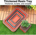Durable Rectangular Resin Potted Plant Trays, Planter Water Tray - Image 3