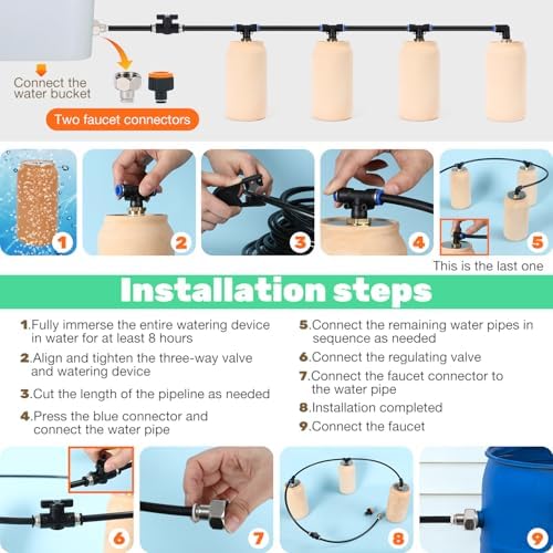 6pcs Plant Watering Device Easy Self Watering Planter for Your Garden 30oz Olla Watering System 3.5x3.5x7in Classic Plant Watering Stakes Vacation Plant Watering Devices - Image 6