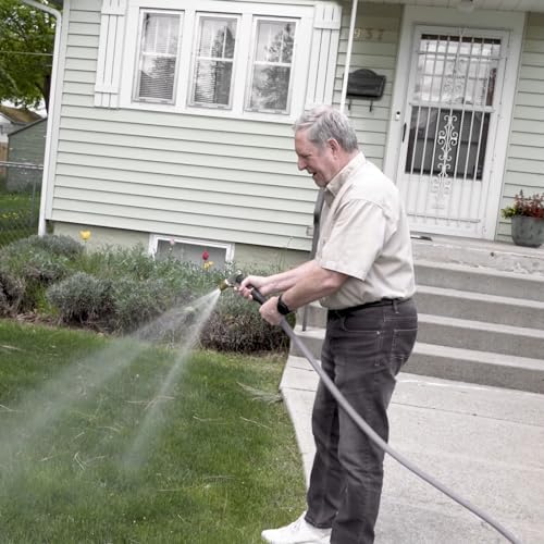 YOTOO Garden Hose 75FT, Lightweight, Durable, Flexible, Non-Expanding, Kink-Free Water Hose with Solid Brass Fittings for Outdoor, Watering flants and flowers, Car Wash, Gray - Image 5