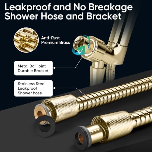 Cobbe 9 Spray Modes Handheld Shower Head, Water-Saving, Gold - Image 7
