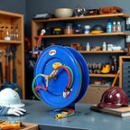 Welding Hose Reel Retractable 1/4" x 100" /50"Twin Oxygen Acetylene Rubber Hoses STD Duty Max 200PSI Heavy Duty Industrial Single Arm Construction (Blue, 50Foot) by Unknown