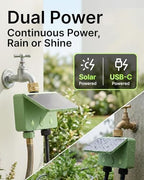 Solar WiFi Water Timer for Garden Hose, 2-Zone Sprinkler Controller with Flow Meter, Smart Irrigation System with Rain Delay, Brass Inlet, APP & Voice Control, No Hub Required - Image 4