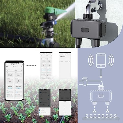 GIEX WiFi Sprinkler Timer, Smart Garden Hose Water Timer, 2.4GHz WiFi & Bluetooth, Rain Delay, Manual Watering, App & Voice Control, Compatible with Alexa & Google Assistant (WiFi 2-Zone Sprinkler) - Image 7