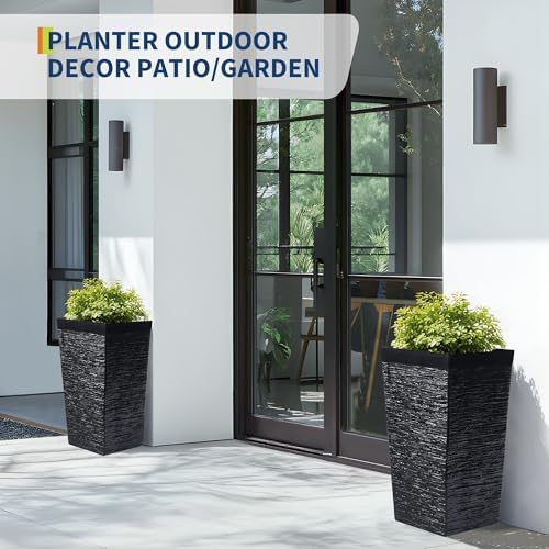 Tall Outdoor Planters Set of 2, 22.5'' Planters for Outdoor Plants - Image 6