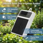 Diydeg Solar Automatic Drip Irrigation System, Water Proof Plant Watering Kit with Dual Charging Options Customizable Schedule, Solar Irrigation Controller for Garden Balcony Patio - Image 5