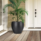 YNNICO 17.5/14.8/12.2 inch Set of 3, Large Plastic Planter with Saucer - Image 4