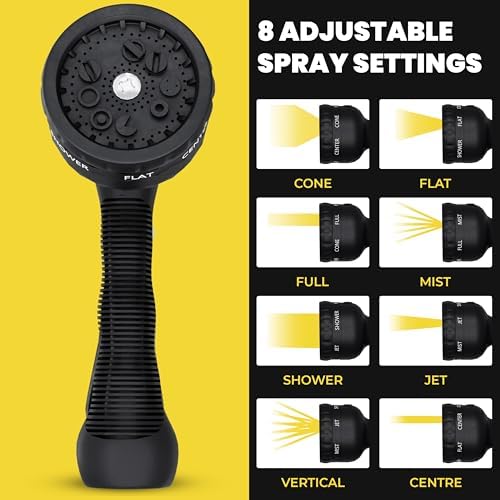 Flat Garden Hose 50FT – Non-Expanding, No-Kink, Leak-Proof Rubber Hose with Brass Fittings & 9-Function Nozzle – Lightweight, Flexible, Collapsible Water Hose for Garden, RV, Camper - Image 4