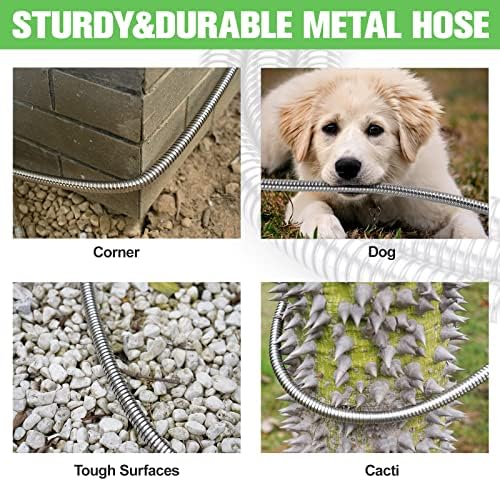 TVKB Metal Garden Hose 75ft Stainless Steel Water Hose Super Tough Flexible Water Pipe with 3/4 inch Brass Fittings and Sprayer Nozzle, Kink & Tangle Free, Rust Proof - Image 2